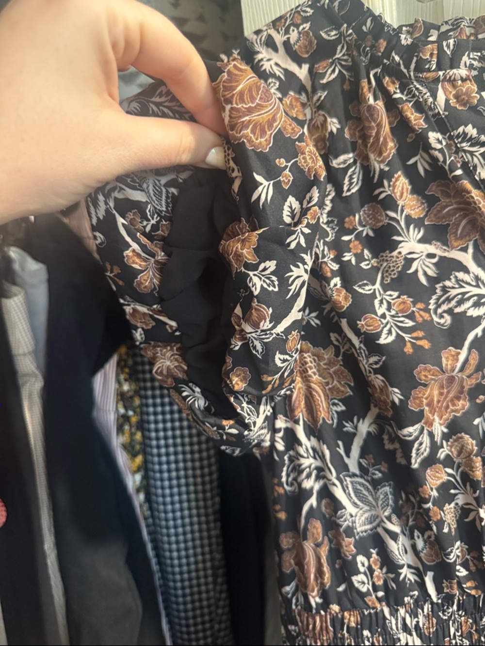 MELLODAY Brown and Black Floral Maxi Dress-BRAND NEW WITH TAGS - Picture 2 of 7